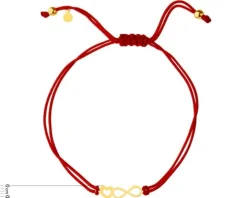 Bransoletka z elementami z żółtego złota - serce nieskończoność