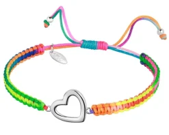 Bransoletka z elementami srebra z efektem Tie Dye - serce