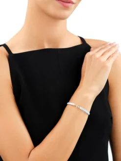 Bransoletka z elementami srebra i cyrkoniami z efektem Tie Dye - samolot