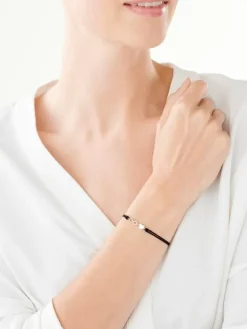 Bransoletka z elementami srebra - serce, nieskończoność