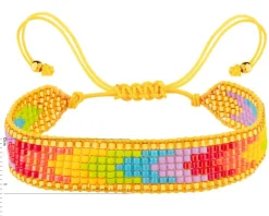 Bransoletka z elementami z żółtego złota i koralikami