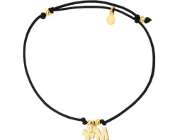 Bransoletka z elementami srebra - litera M, koniczyna