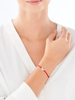 Bransoletka z elementami żółtego złota i diamentami - motyl - 0,01 ct - próba 375