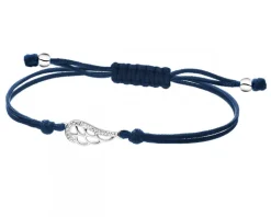 Bransoletka z elementami białego złota i diamentami - skrzydło - 0,01 ct - próba 375