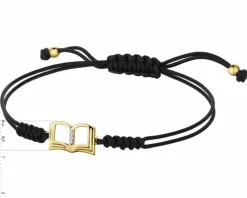 Bransoletka z elementami żółtego złota i diamentami - książka - 0,01 ct - próba 375