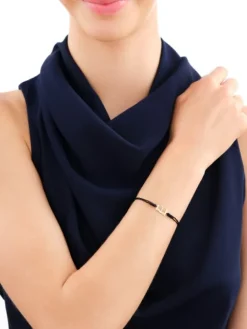 Bransoletka z elementami żółtego złota i diamentami - książka - 0,01 ct - próba 375