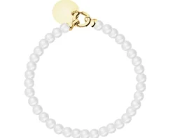Bransoletka z elementami z żółtego złota - perły