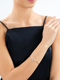 Bransoletka z elementami srebra i masą perłową - nieskończoność