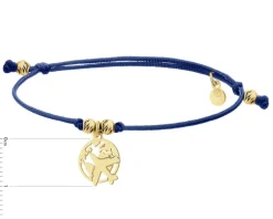 Bransoletka z elementami srebra - samolot, kula ziemska