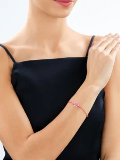 Bransoletka z elementami srebra i masą perłową - serce