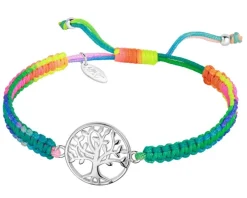 Bransoletka z elementami srebra z efektem Tie Dye - drzewko