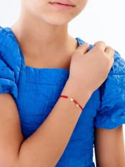 Bransoletka z elementami żółtego złota i diamentem - gwiazdy - 0,005 ct - próba 375