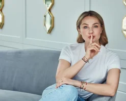 Bransoletka z elementami żółtego złota i diamentem - gwiazdy - 0,005 ct - próba 375