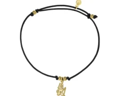 Bransoletka z elementami srebra - litera A, motyl