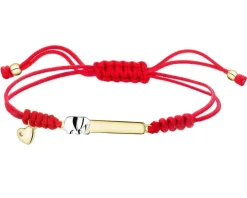 Bransoletka z elementami żółtego złota i diamentem - słonik, serce - 0,003 ct - próba 375