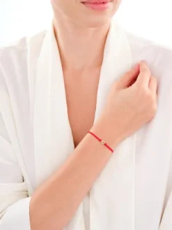 Bransoletka z elementami żółtego złota z diamentem - serce - 0,004 ct - próba 585