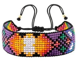 Bransoletka z elementami z żółtego złota i koralikami