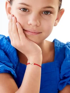 Bransoletka z elementami żółtego złota i diamentem - serca - 0,004 ct - próba 585