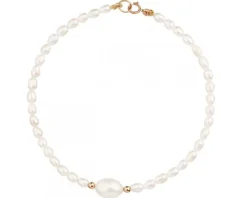 Bransoletka z elementami z żółtego złota - perły