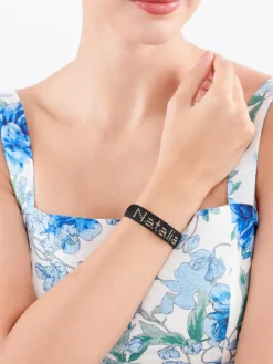 Bransoletka z elementami z żółtego złota i koralikami - Natalia