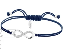 Bransoletka z elementami srebra i cyrkoniami - nieskończoność