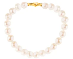 Bransoletka z elementami żółtego złota - perły