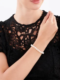 Bransoletka z elementami żółtego złota - perły