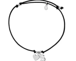 Bransoletka z elementami srebra - litera S, serce
