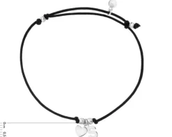 Bransoletka z elementami srebra - litera S, serce