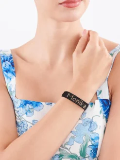 Bransoletka z elementami z żółtego złota i koralikami - Monika