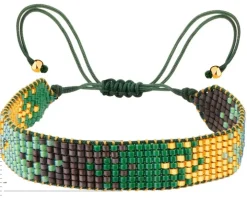 Bransoletka z elementami z żółtego złota i koralikami