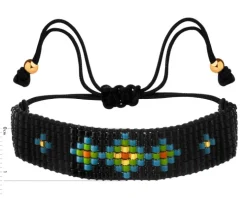 Bransoletka z elementami z żółtego złota i koralikami