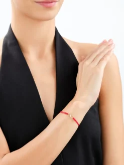 Bransoletka z elementami żółtego złota i diamentami - nieskończoność - 0,02 ct - próba 375