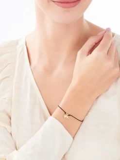 Bransoletka z elementami srebra - litera K, koniczyna