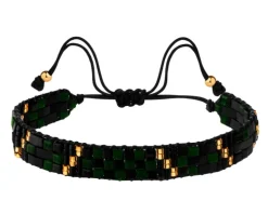 Bransoletka z elementami z żółtego złota i koralikami