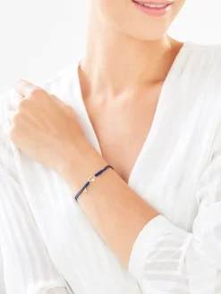 Bransoletka z elementami żółtego złota i diamentem - aniołek, serce - 0,003 ct - próba 375