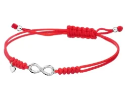 Bransoletka z elementami białego złota i diamentem - nieskończoność - 0,004 ct - próba 585