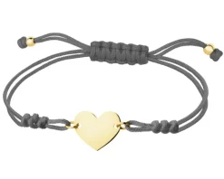Bransoletka z elementami z żółtego złota - serce