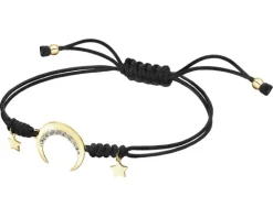 Bransoletka z elementami żółtego złota i diamentami - Księżyc, gwiazdy - 0,03 ct - próba 375