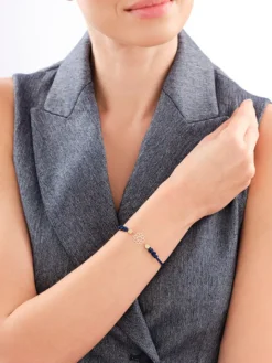 Bransoletka z  elementami z żółtego złota - kwiat