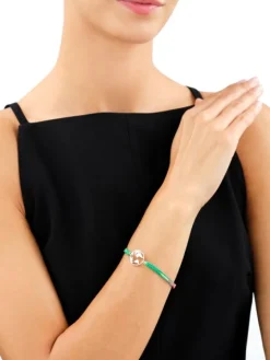 Bransoletka z elementami srebra z efektem Tie Dye - planeta