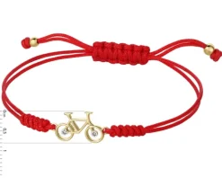 Bransoletka z elementami żółtego złota i diamentami - rower - 0,006 ct - próba 375