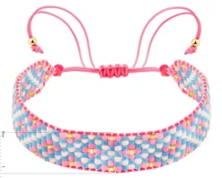 Bransoletka z elementami z żółtego złota i koralikami