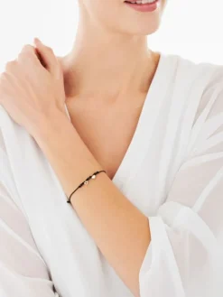 Bransoletka z elementami z żółtego złota z cyrkoniami - serca