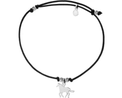 Bransoletka z elementami srebra - koń