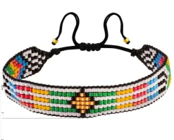 Bransoletka z elementami z żółtego złota i koralikami