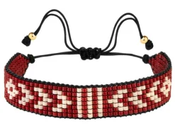 Bransoletka z elementami z żółtego złota i koralikami