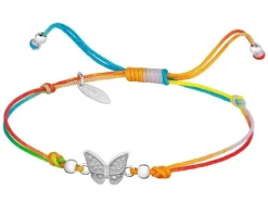 Bransoletka z elementami srebra i cyrkoniami z efektem Tie Dye - motyl
