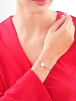 Bransoletka z elementami srebra - koniczyna