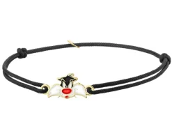 Bransoletka z emalią i elementami z żółtego złota  - Looney Tunes, Sylvester, Warner Bros. Discovery